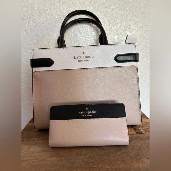 Kate Spade NWOT Beige and Black Classic Women's Bag Set - Picture 1 of 16